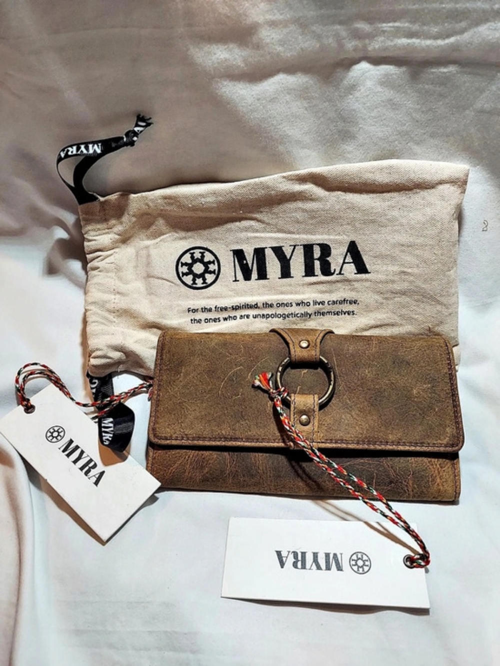 NWT Myra Bag "Just4Me" Distressed Hunter Leather RFID Wallet Clutch S-3131
